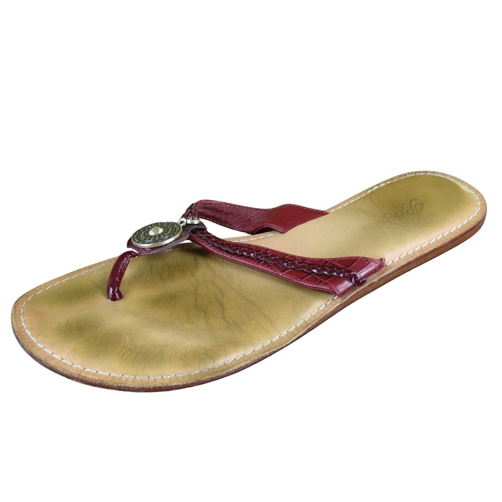 Brighton Women's Onyx Flip Flop Red Leather Sz 7 Medium Used 2025